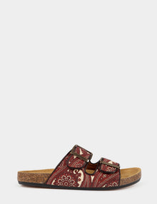 Pool Paisley Leather Slide
