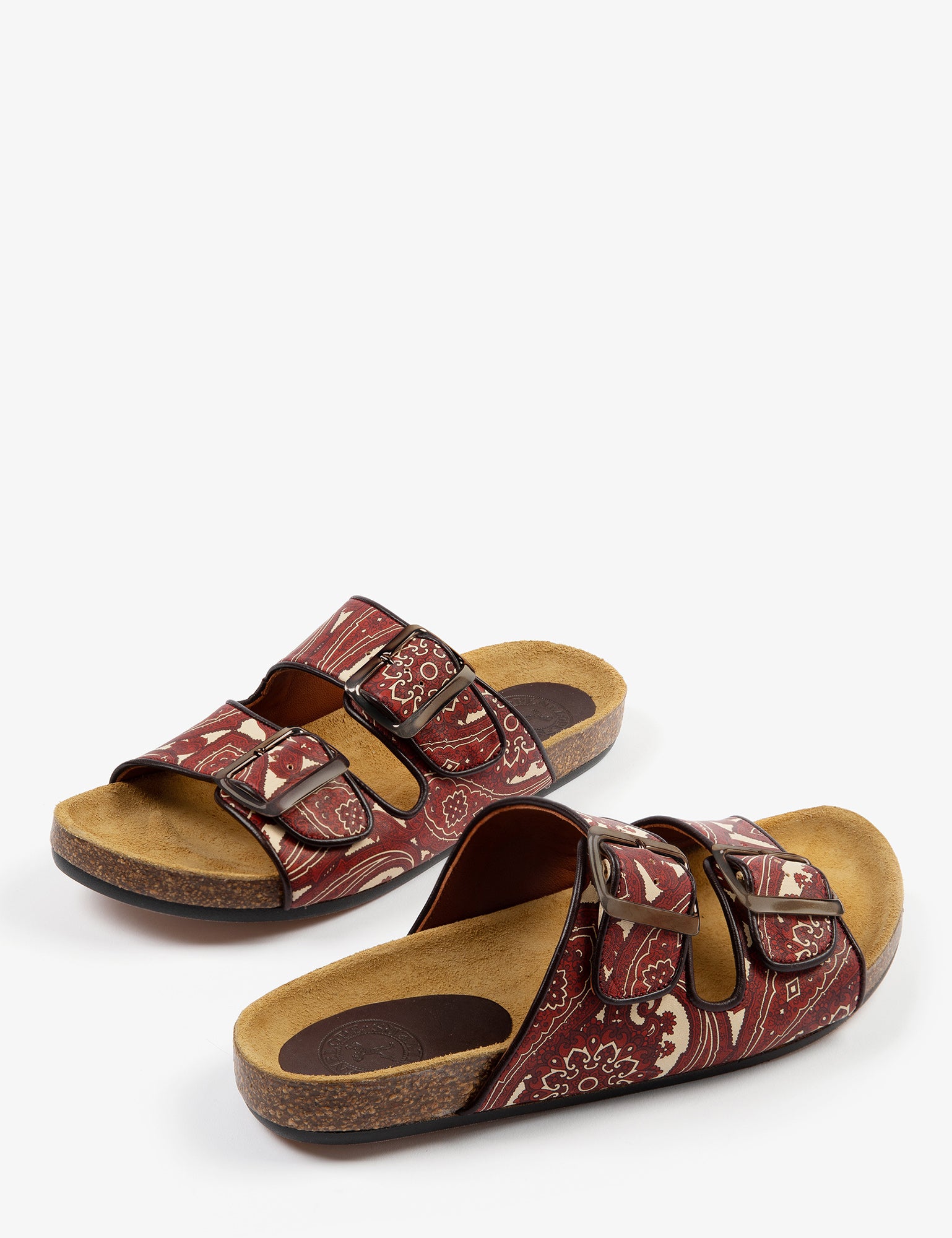 Pool Paisley Leather Slide