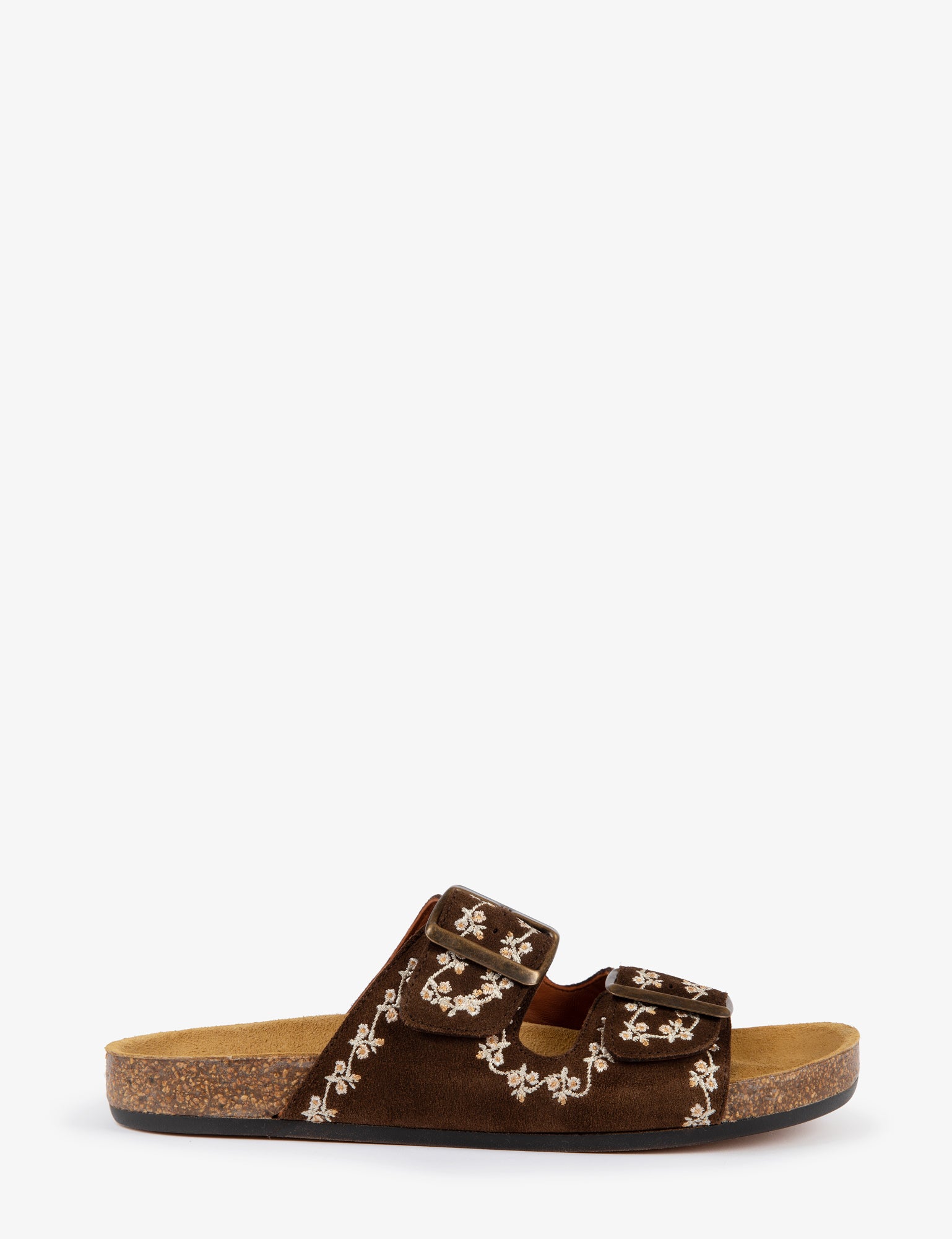 Pool Suede Embroidery Slide