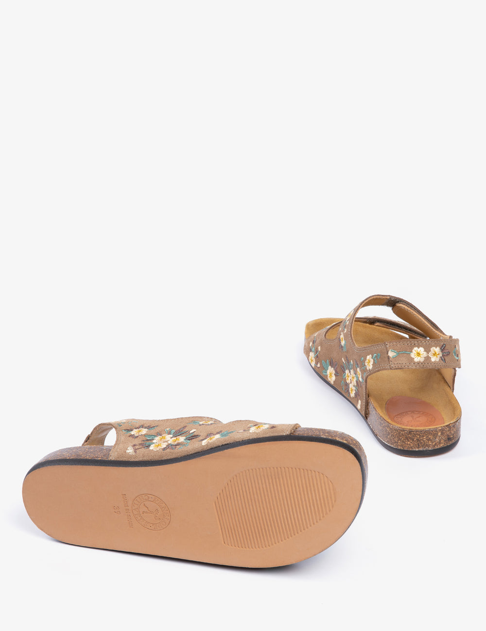 Rock Pool Embroidered Suede Slide