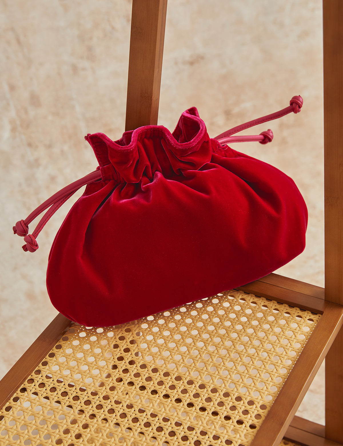 Puffball Velvet Clutch