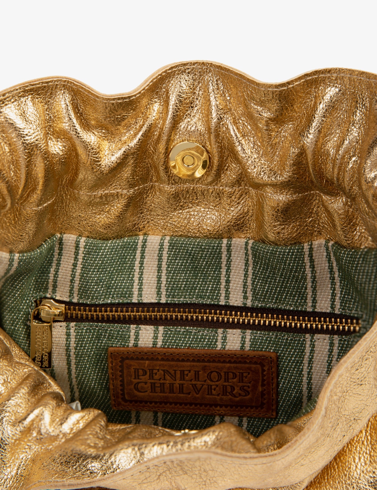 Puffball Leather Clutch