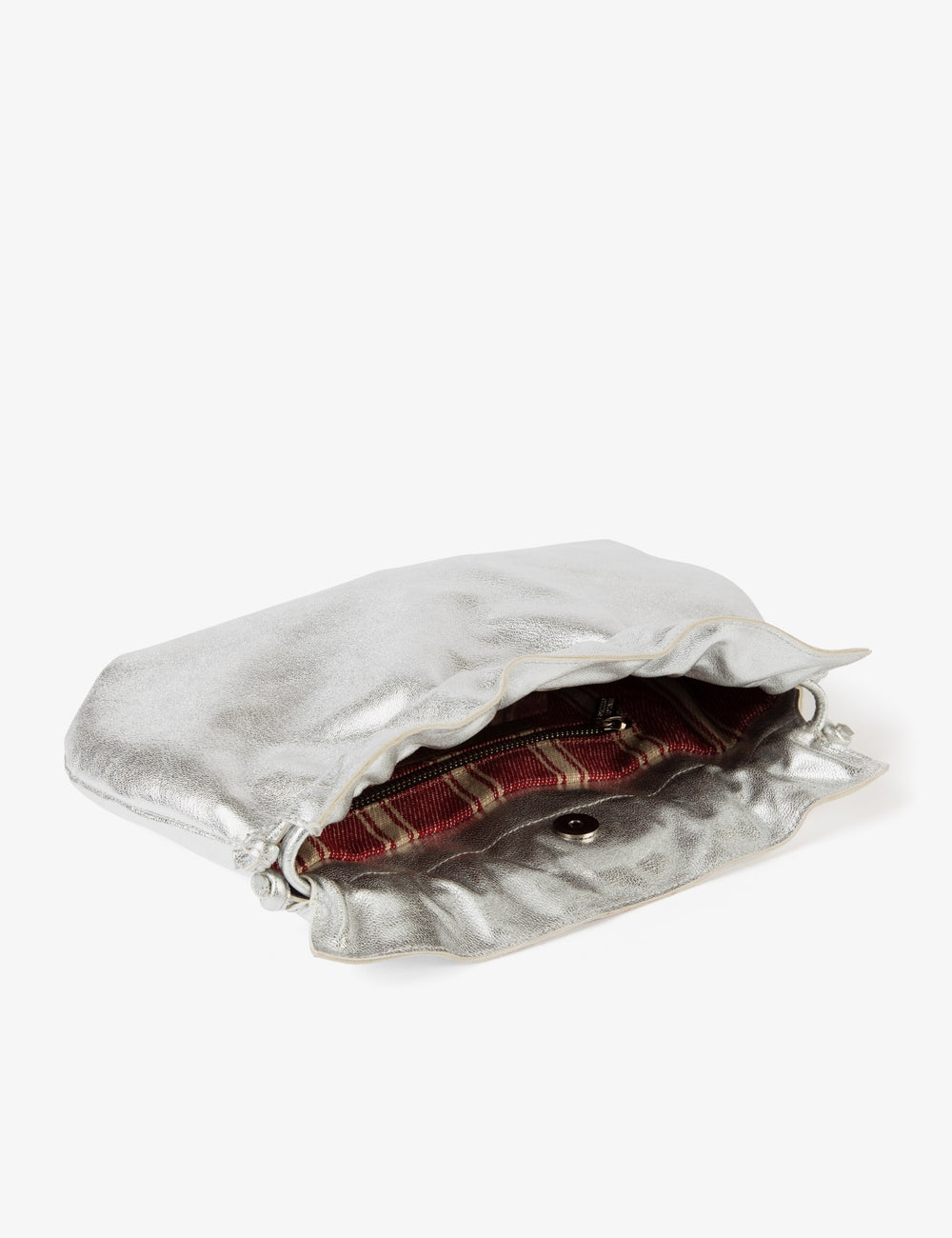 Puffball Leather Clutch