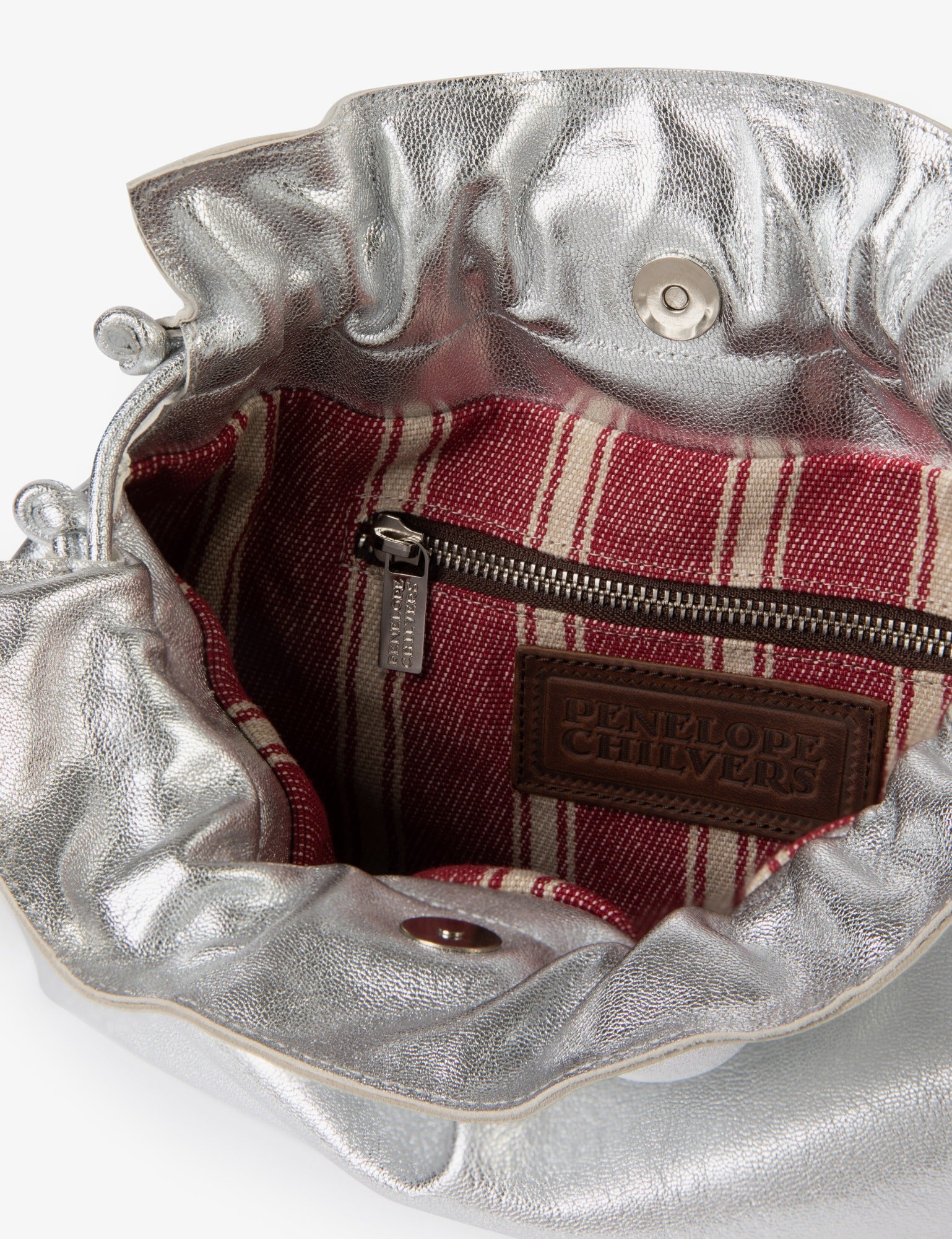 Puffball Leather Clutch
