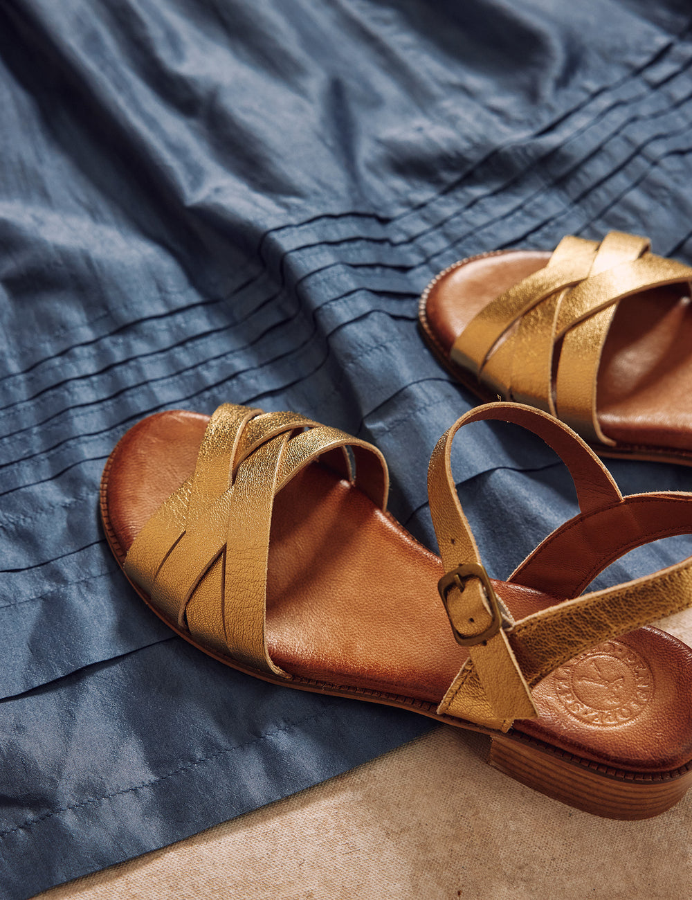 Heeled Shepherdess Leather Sandal