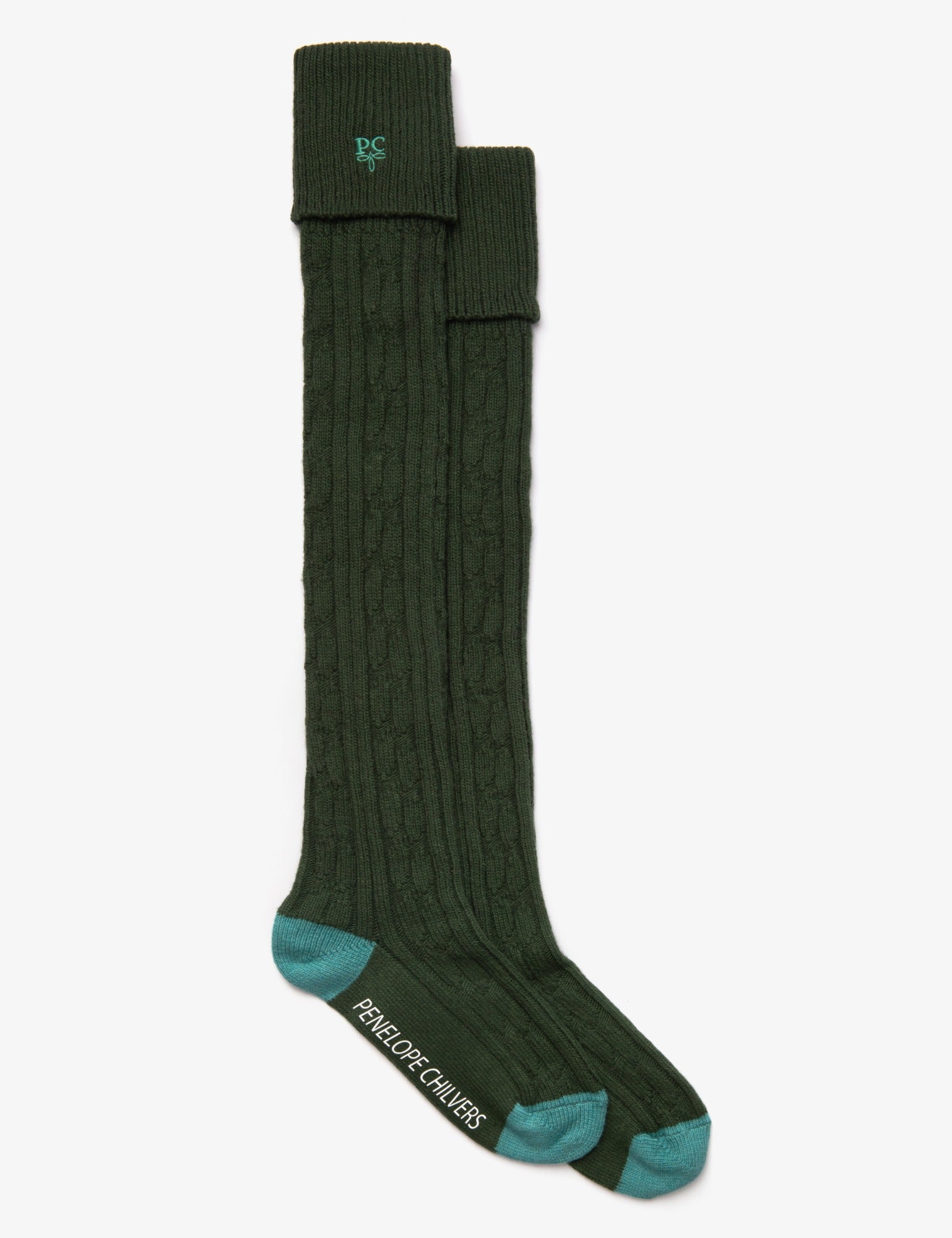 Cashmere Blend Cable Boot Socks