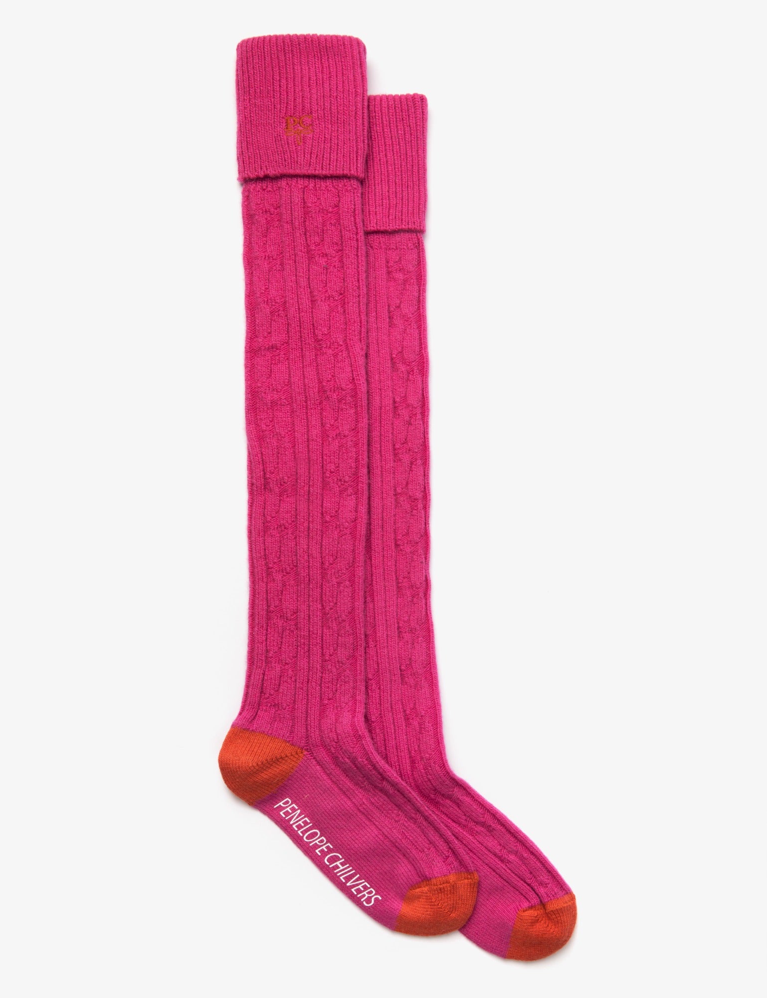Cashmere Blend Cable Boot Socks
