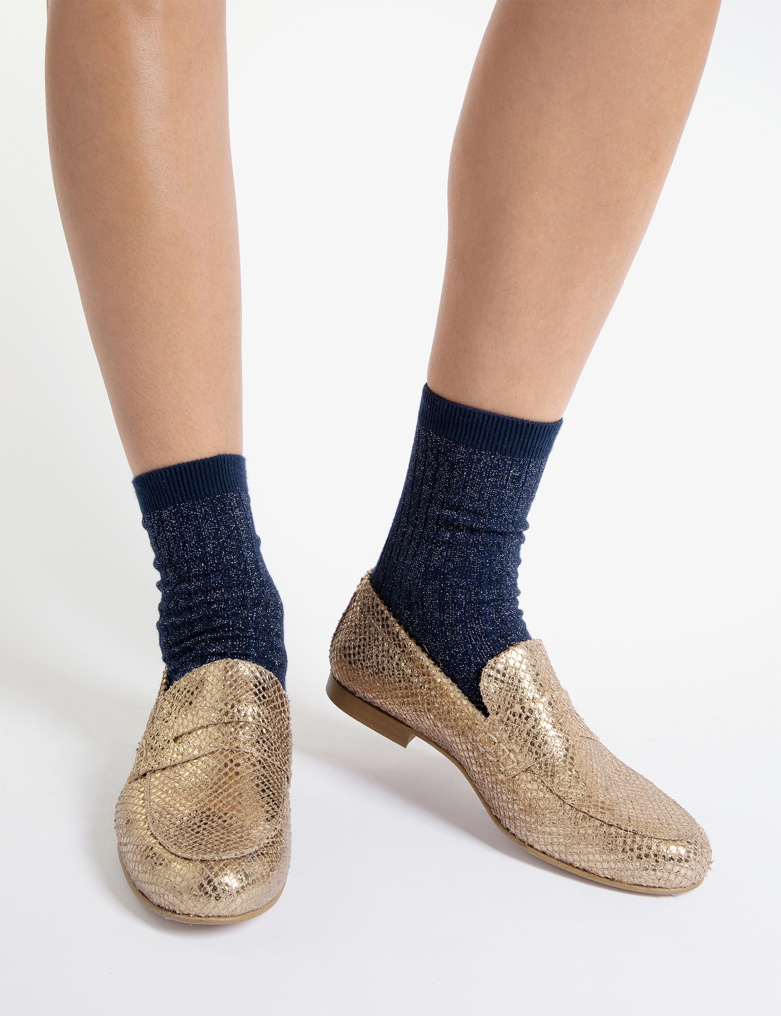 Bonnie Metallic Python Effect Loafer - Gold | Women's Shoes | Penelope ...