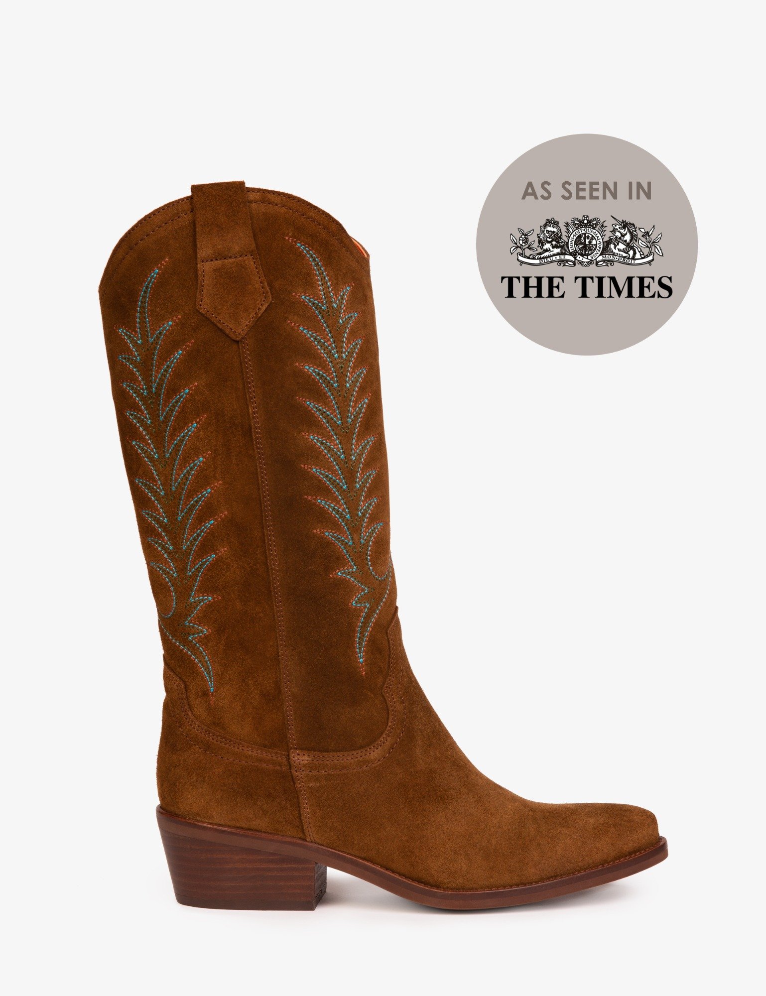 Goldie Embroidered Cowboy Boot - Peat | Women's Cowboy Boots | Penelope ...