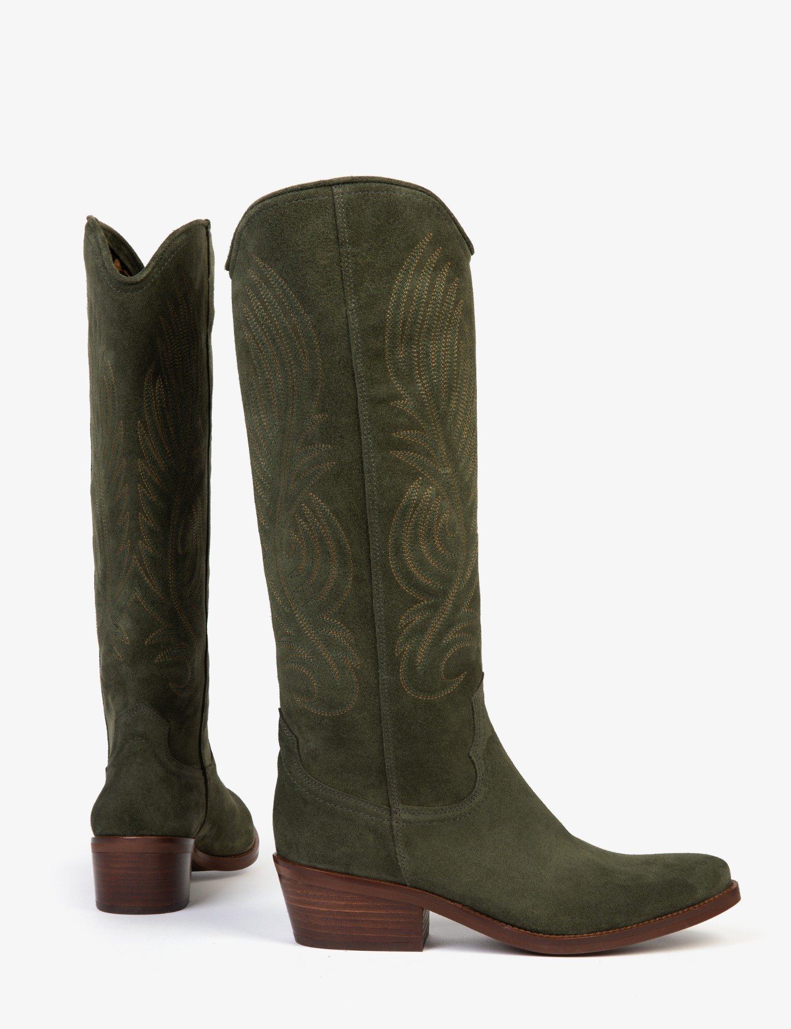 The Grove Suede Embroidered Boot - Hunter Green | Women's Boots ...
