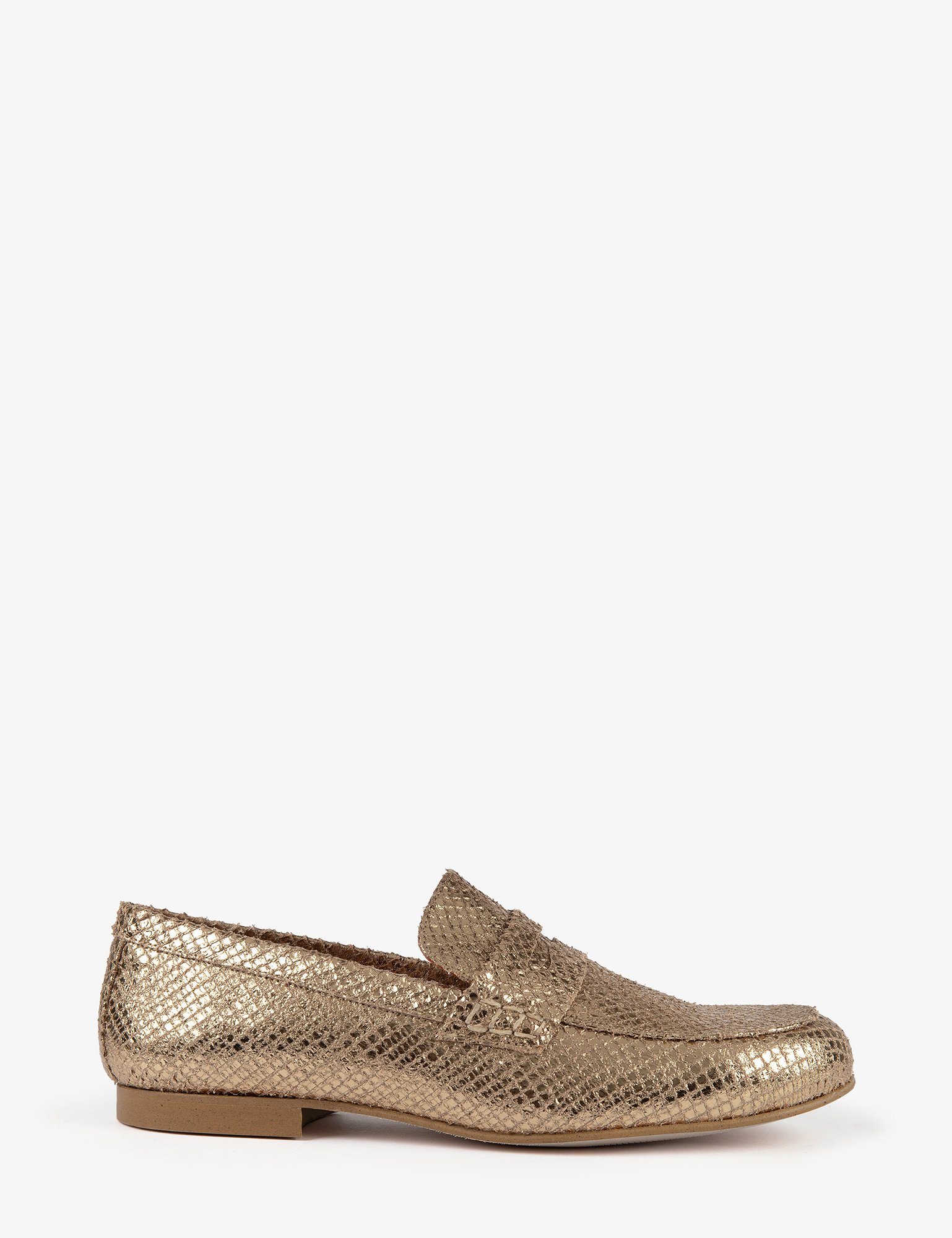 Bonnie Metallic Python Effect Loafer - Gold | Women's Shoes | Penelope ...