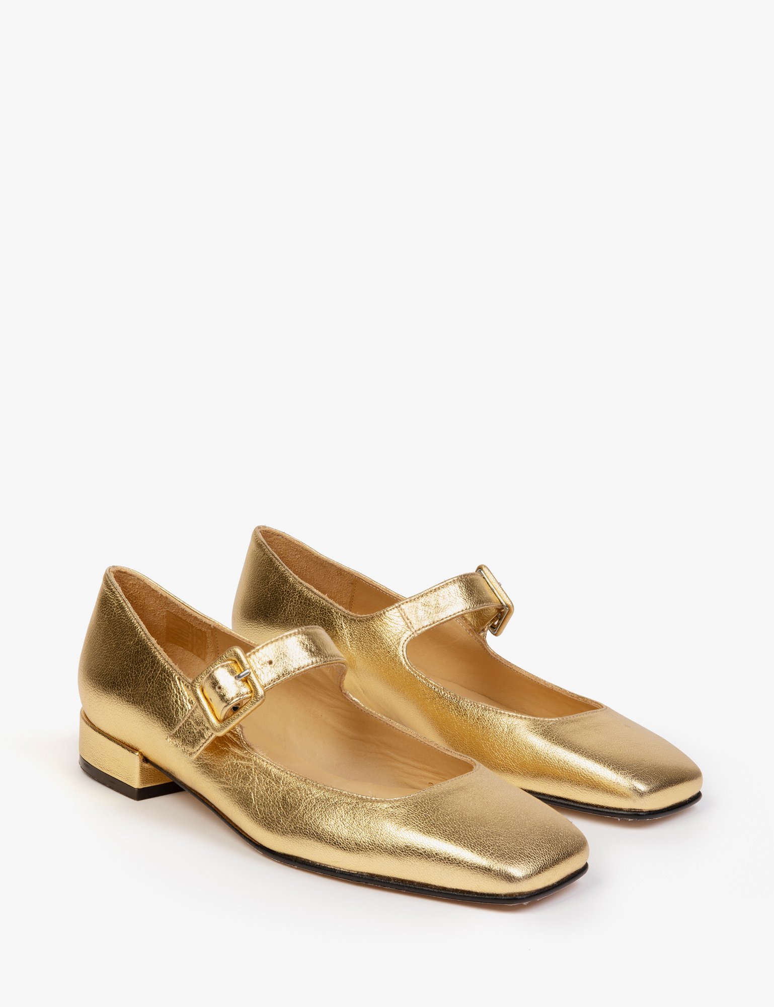 Low Mary Jane Leather Shoe - Gold |Womens Shoes| Penelope Chilvers
