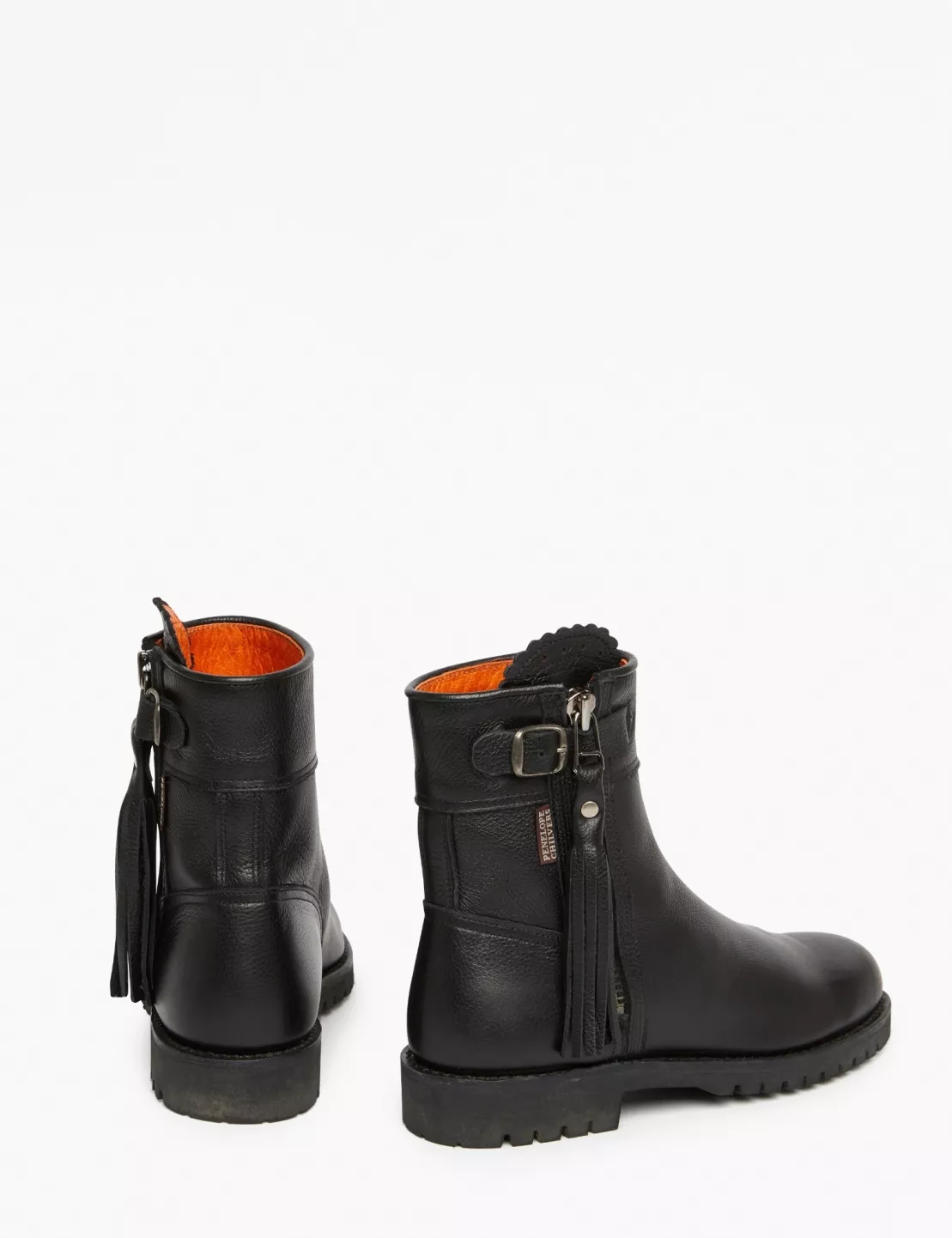 Cropped Leather Tassel Boot
