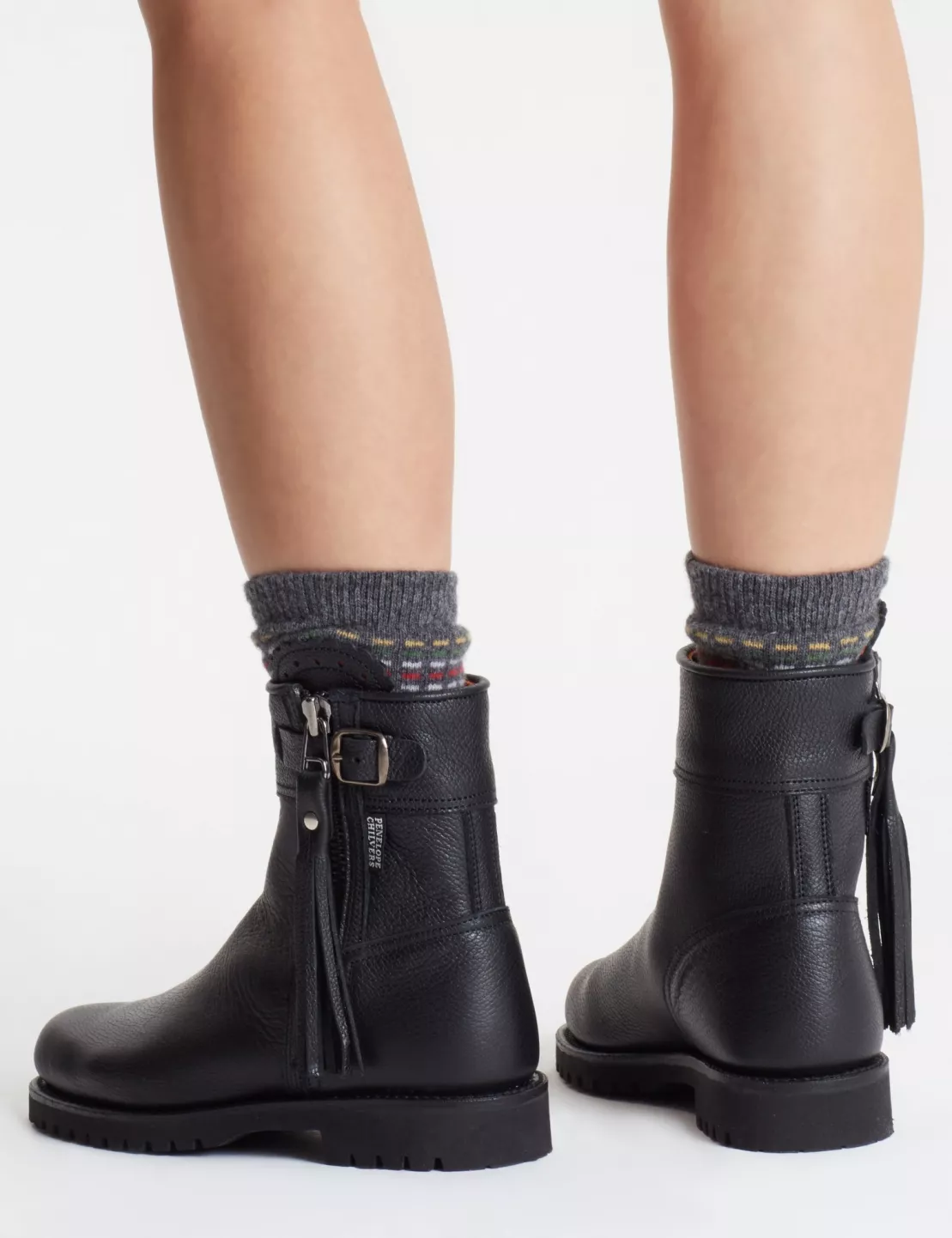 Cropped Leather Tassel Boot