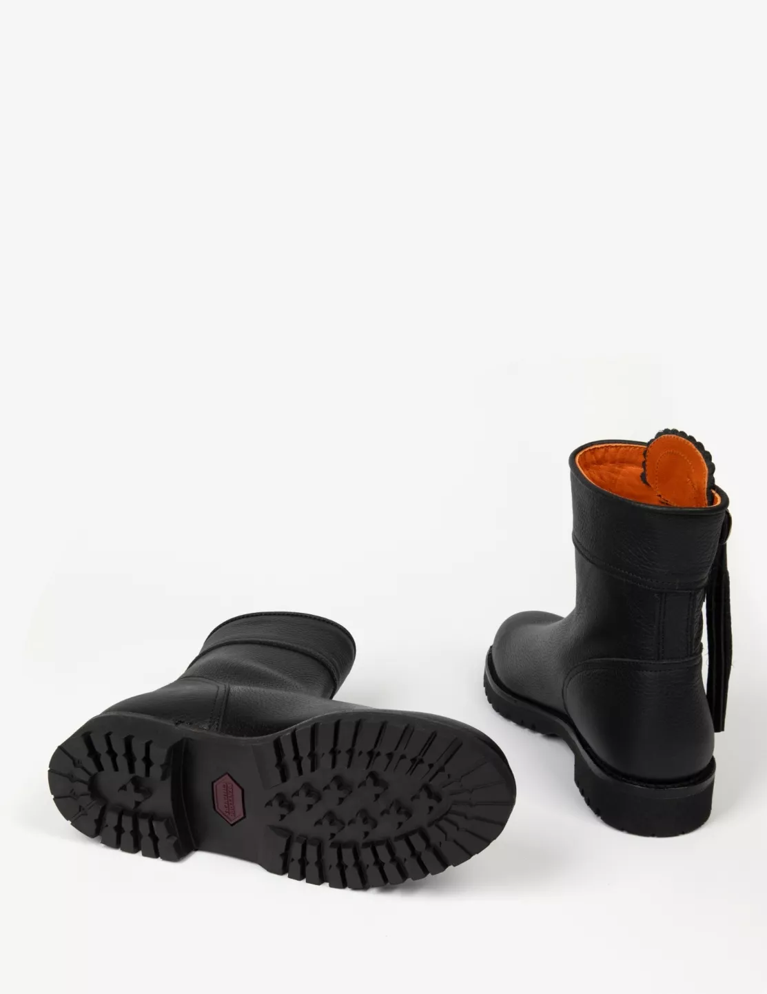 Cropped Leather Tassel Boot