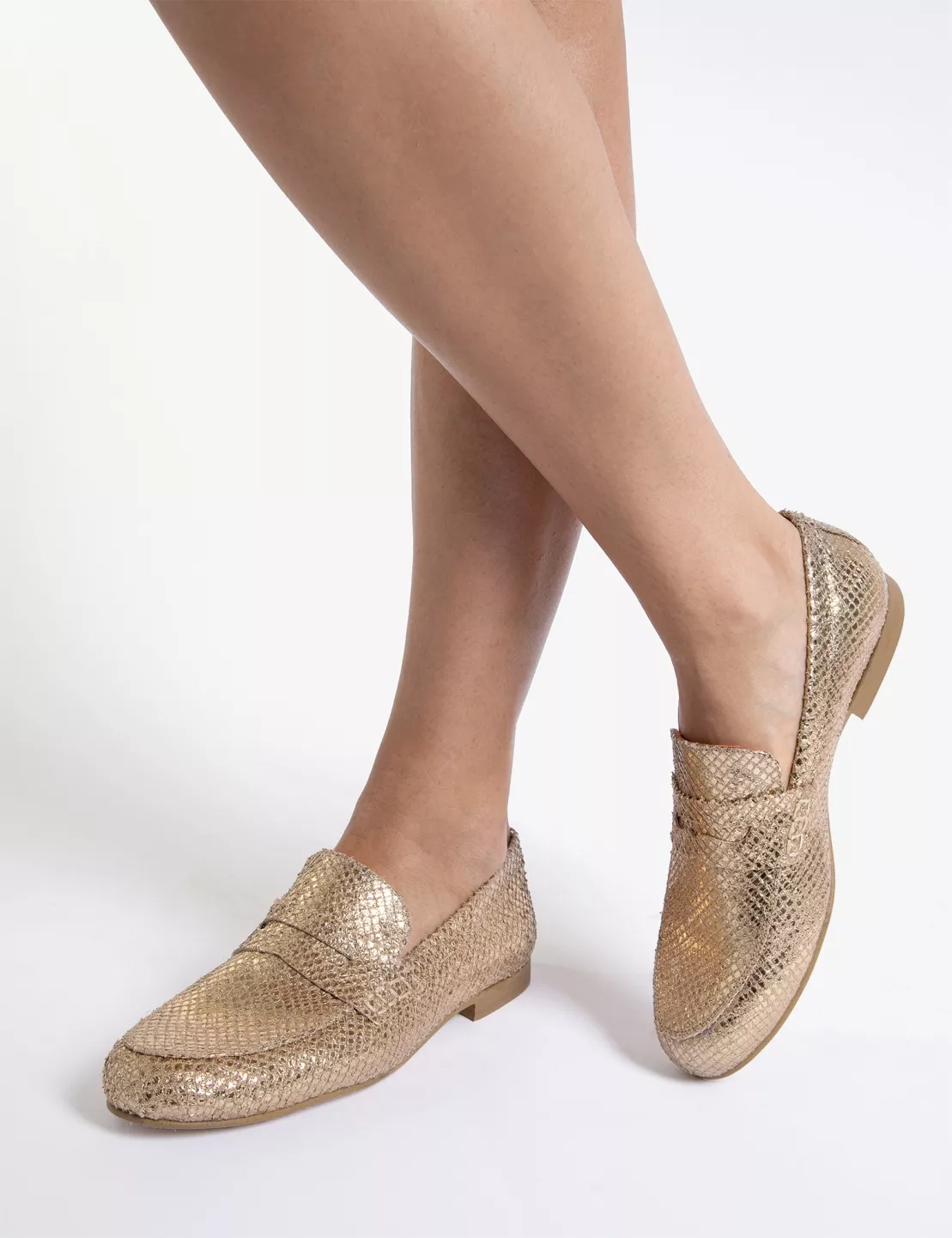 Bonnie Metallic Python Effect Loafer