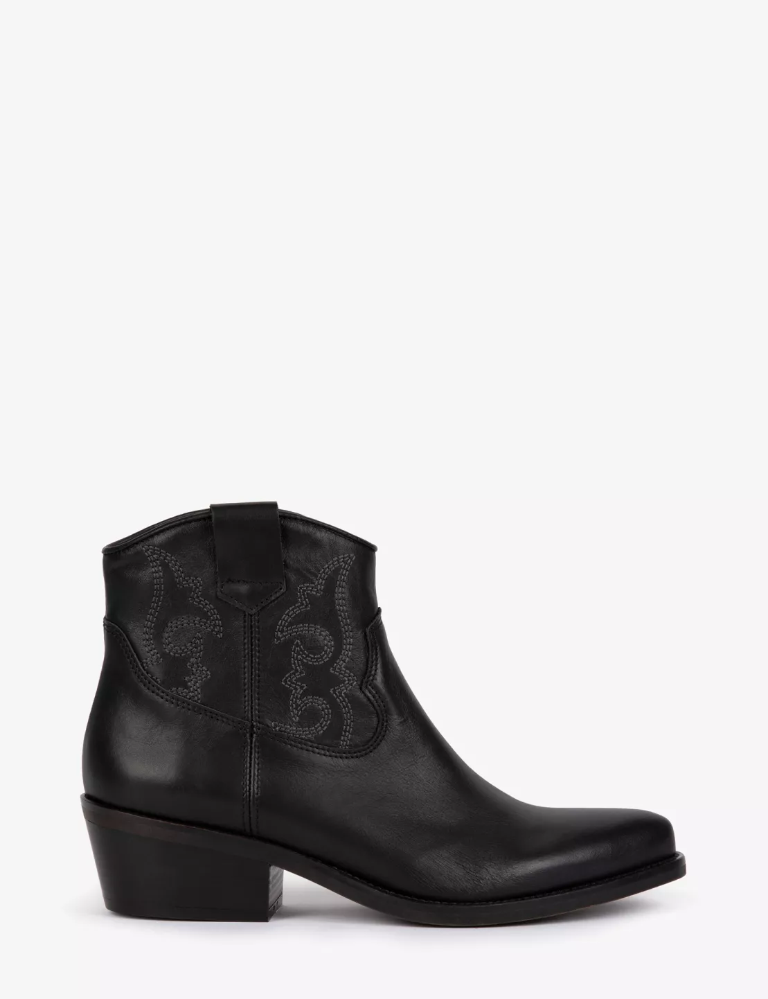 Womens black leather cowboy boots hot sale
