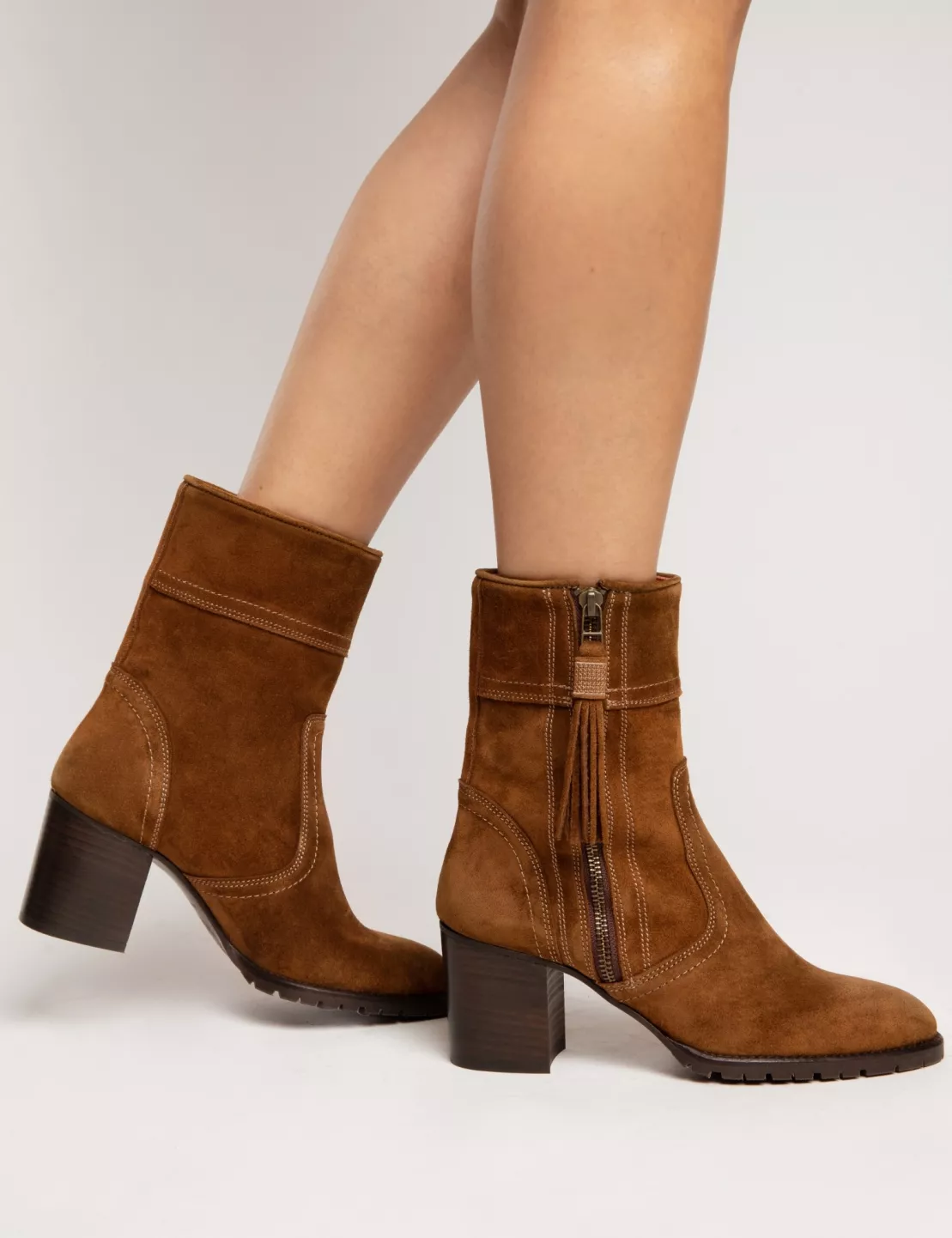 Cropped Fina Suede Tassel Boot Peat Women s Ankle Boots Penelope Chilvers