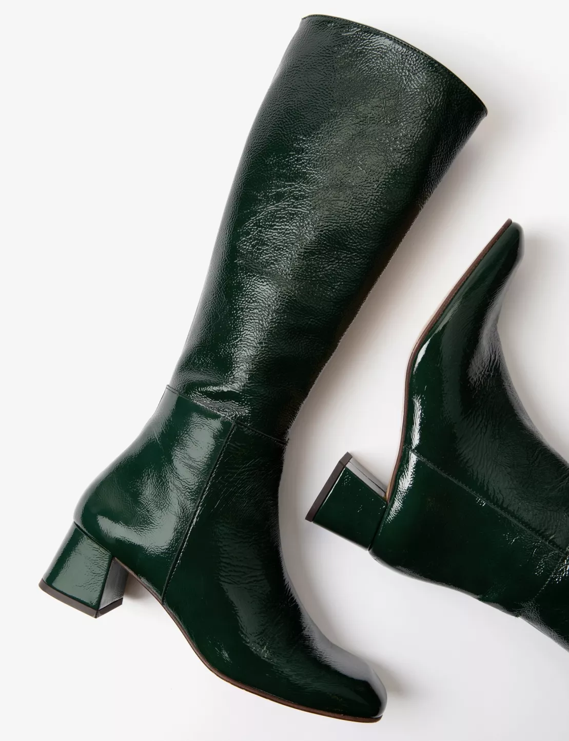 Green patent leather boots hot sale