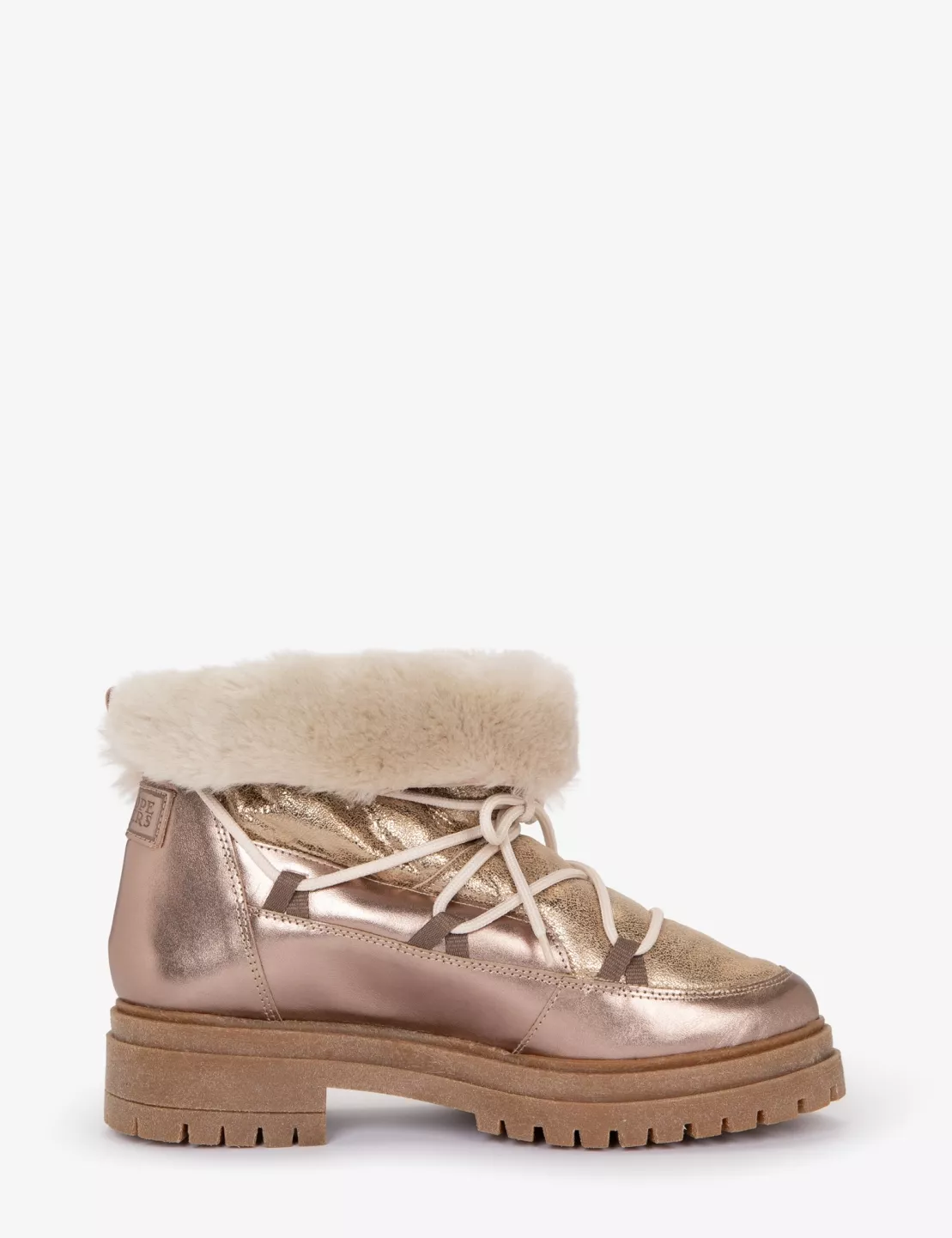 Stornoway Metallic Shearling Lined Boot in Champagne Women s Boots Penelope Chilvers