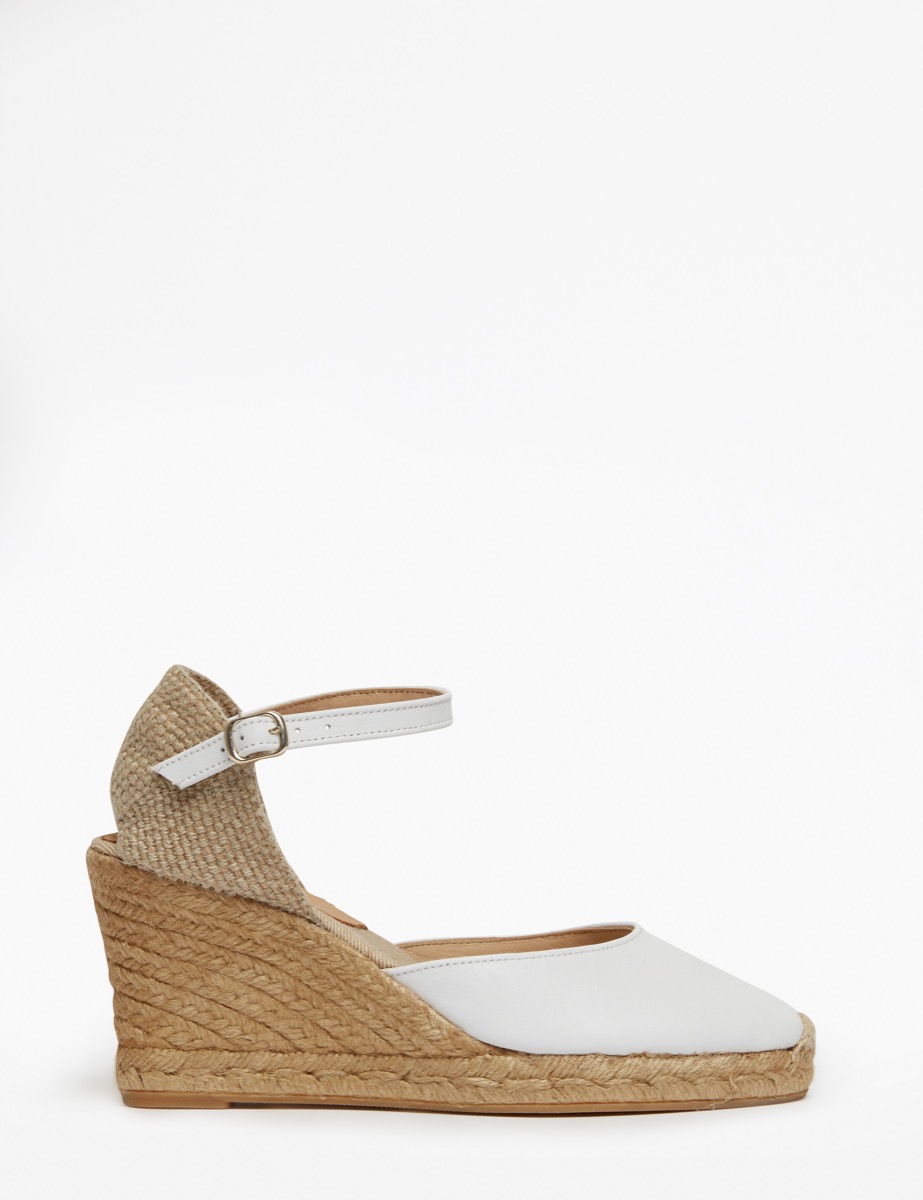 High Mary Jane Leather Espadrille