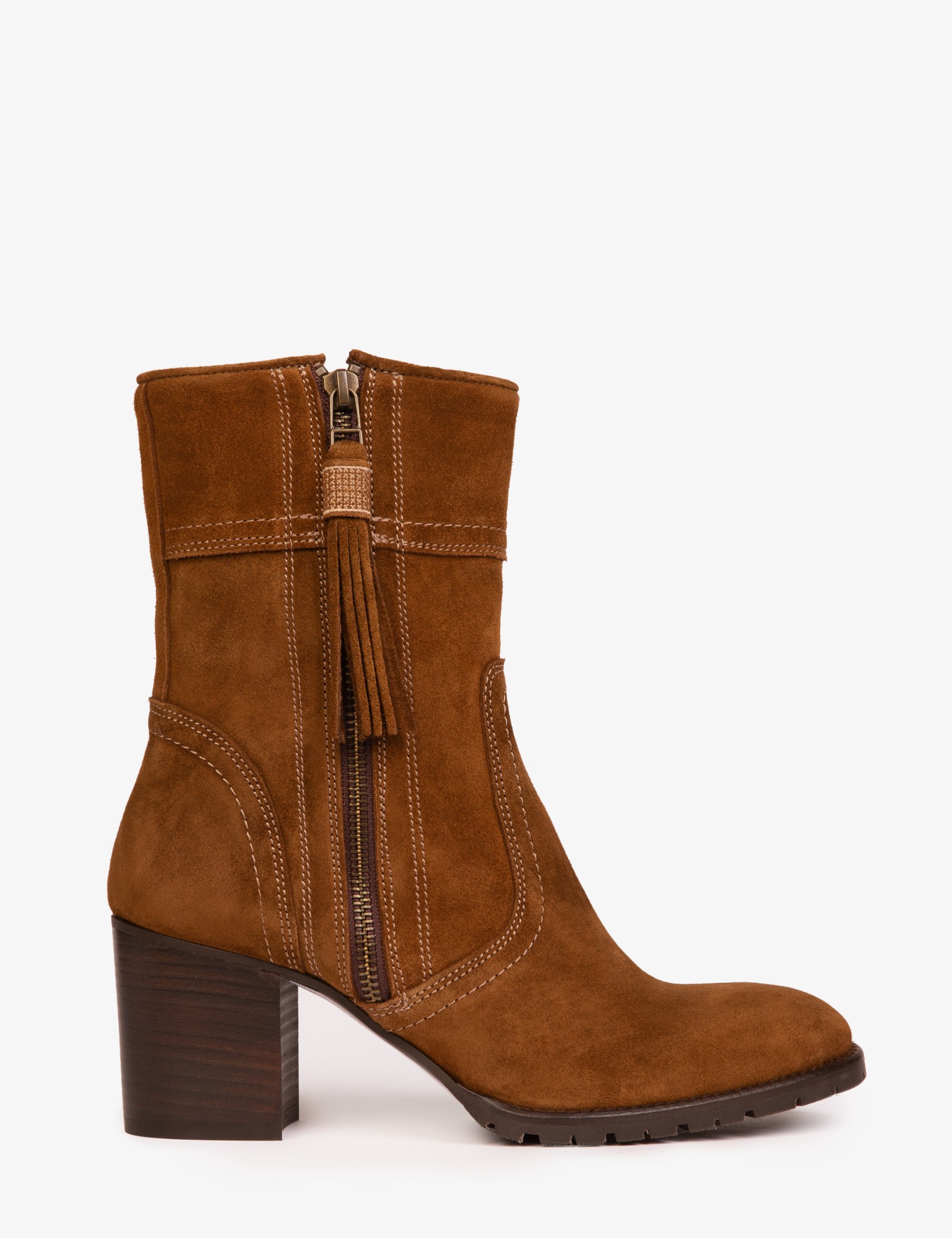 Cropped Fina Suede Tassel Boot