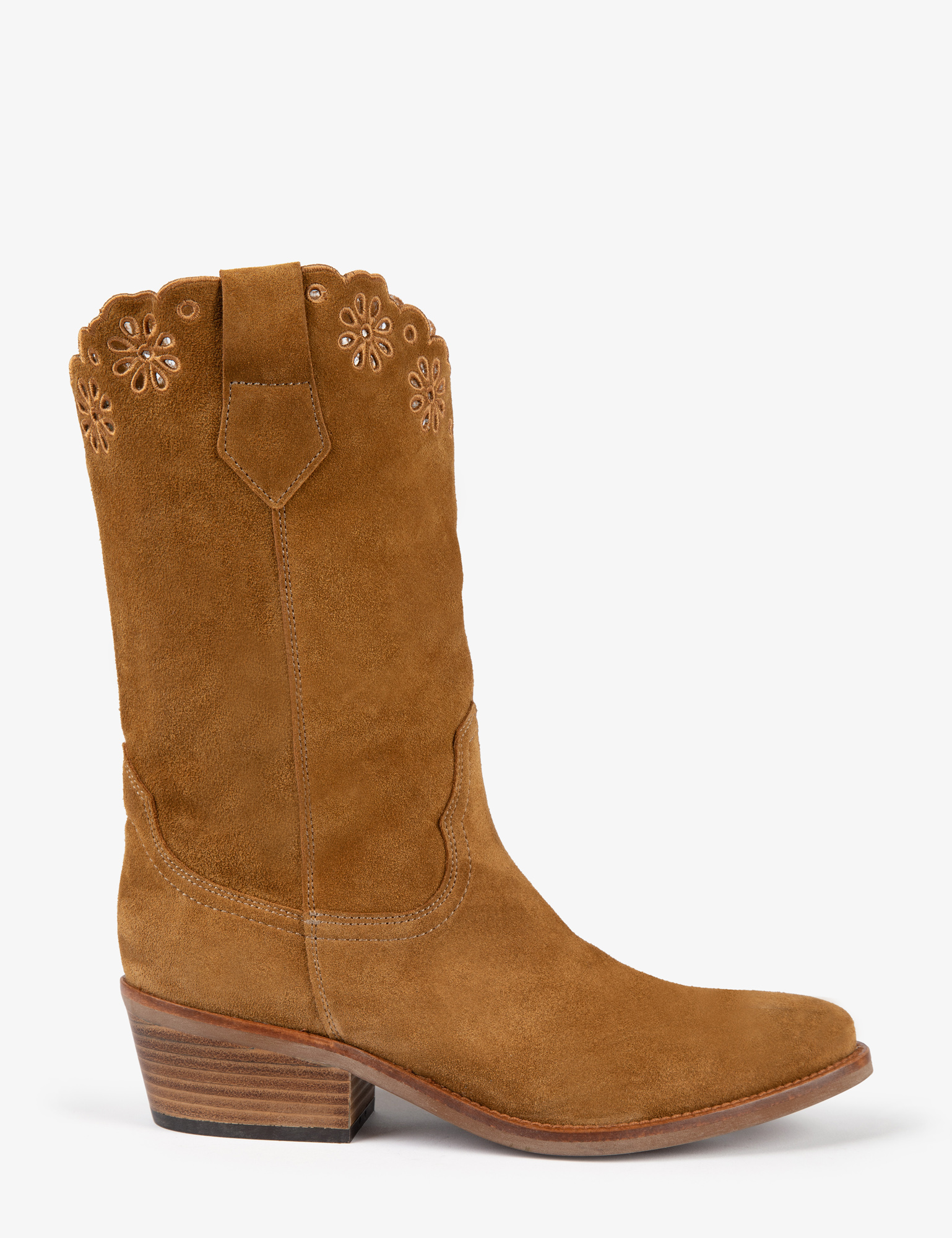 Jesse Broderie Suede Cowboy Boot