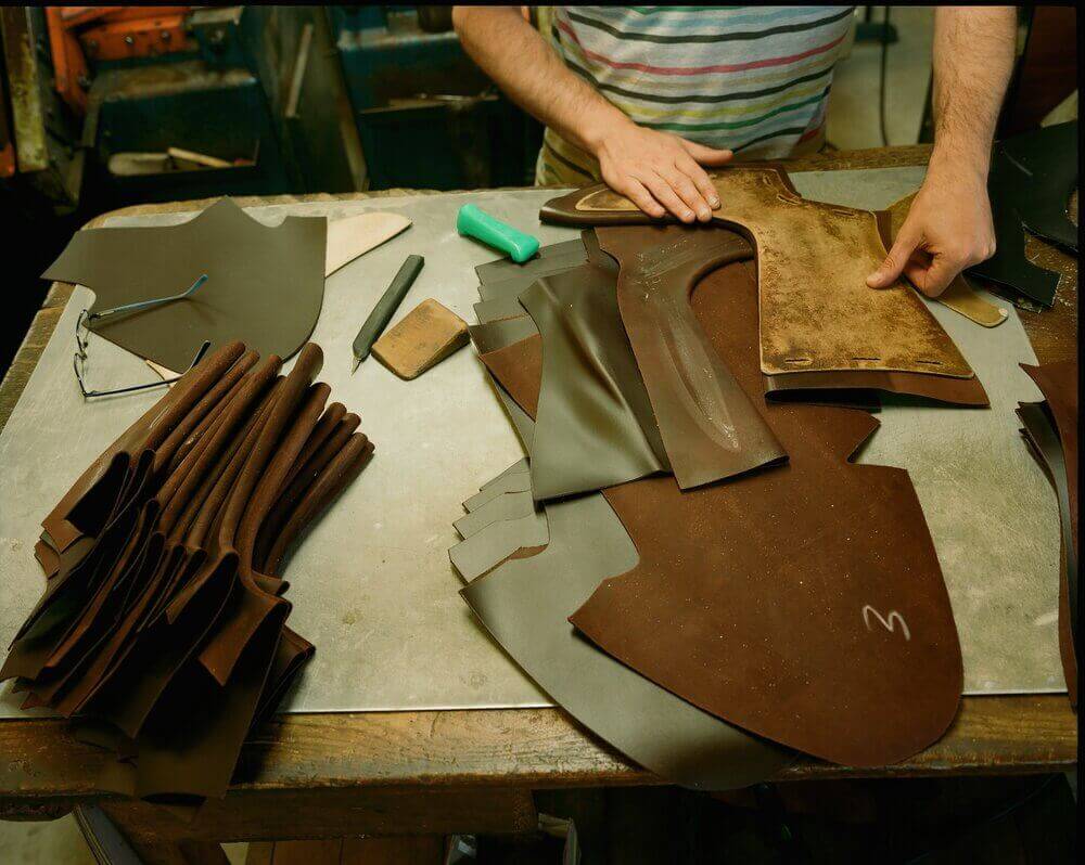 A Man Making Shoes